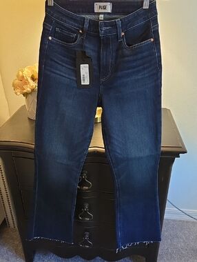 Paige Collette crop flare high rise. Color Sagrada size 27.
